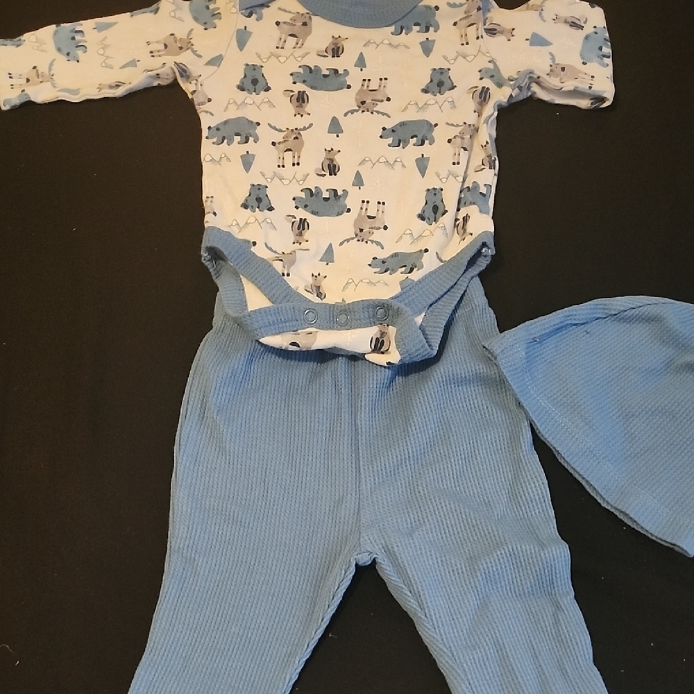 Chick Pea Blue Animal Print Pajama Set